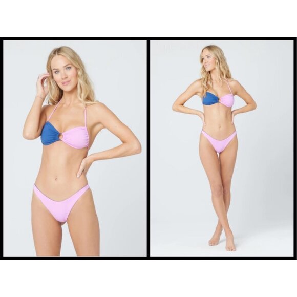 💕L*SPACE💕  Color Block Bikini Set (Ringo Top L + Mercury Classic Bottom M) NWT - Picture 6 of 16